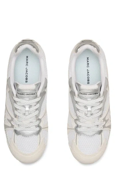 Marc Jacobs Low Top Sneakers With Mesh Upper And Metallic Accents In White