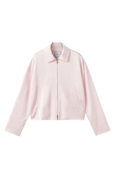Mango Women's Satin Zipper Jacket In Pink
