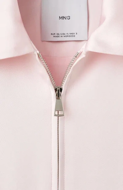 Mango Women's Satin Zipper Jacket In Pink