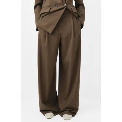 Mango Women's Pleated Straight-leg Suit Pants In Brown