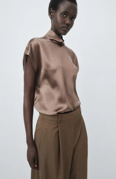 Mango Women's Pleated Straight-leg Suit Pants In Brown