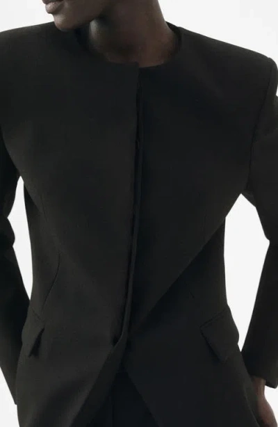 Mango Selection Fitted Suit Jacket In Black
