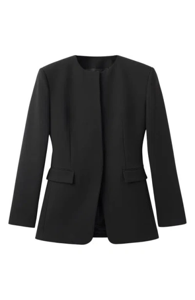 Mango Selection Fitted Suit Jacket In Black