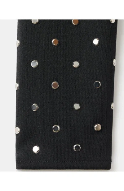 Mango Long-sleeved Crystal Bodysuit Black In Black