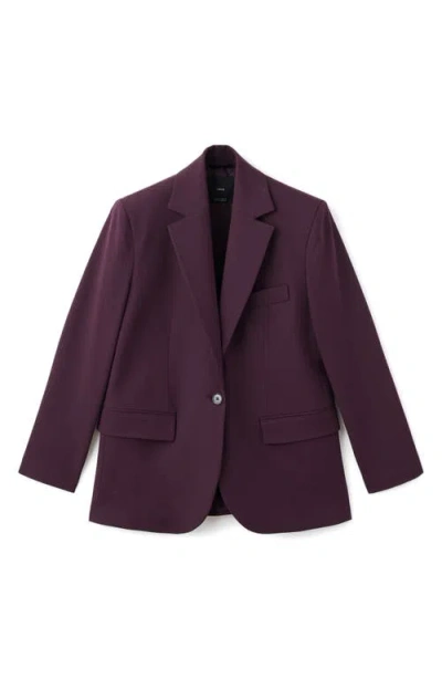 Mango Wool-blend Suit Blazer Maroon In Animal Print