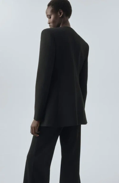 Mango Seamed Detail Flare Leggings In Black