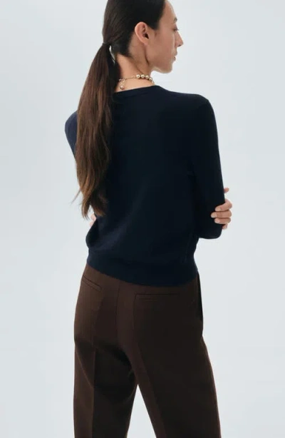 Mango V-neck Wool Cardigan In Black