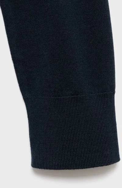 Mango V-neck Wool Cardigan In Black