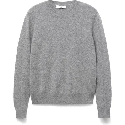 Mango Alpaca Wool Mix Crew Neck Sweater In Gray