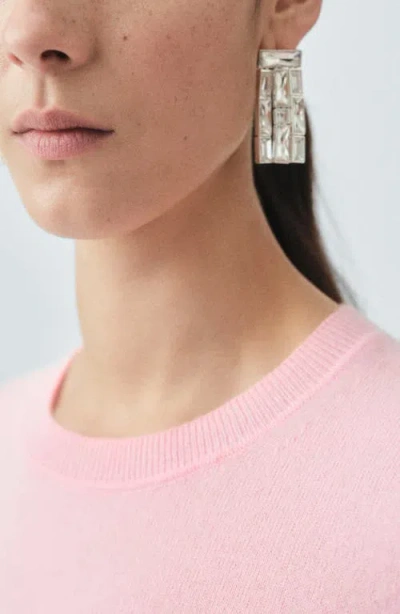 Mango Knitted Ribbed Sweater Pastel Pink In Pink