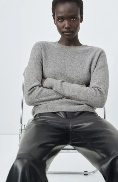 Mango Alpaca Wool Mix Crew Neck Sweater In Gray