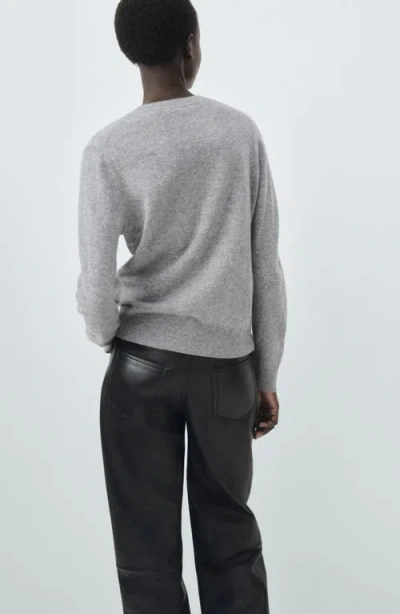 Mango Alpaca Wool Mix Crew Neck Sweater In Gray