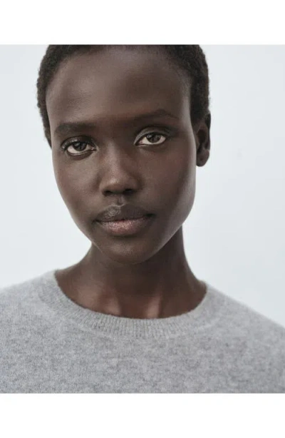 Mango Alpaca Wool Mix Crew Neck Sweater In Gray