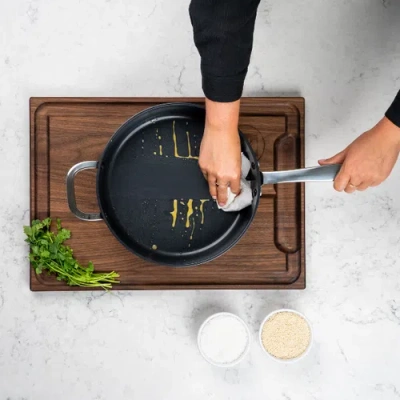 Alva Maestro Nonstick Sauté Pan With Lid In Black