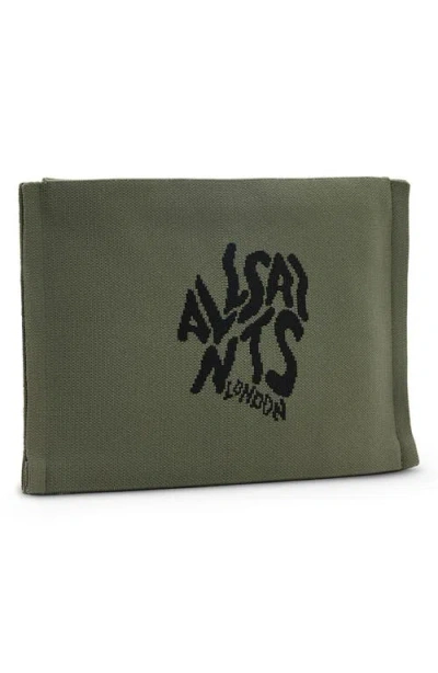 Allsaints Izzy Orlando Zip Clutch In Green
