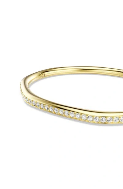 Swarovski Dextera Pave Crystal Geometric Bangle Bracelet In Gold