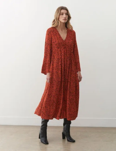 Finery London Laura V-neck Animal Print Midi Dress