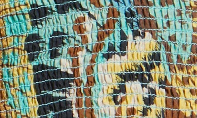 Love The Label Audrey Long Sleeve Mini Dress In Born To Fly Print In Blue