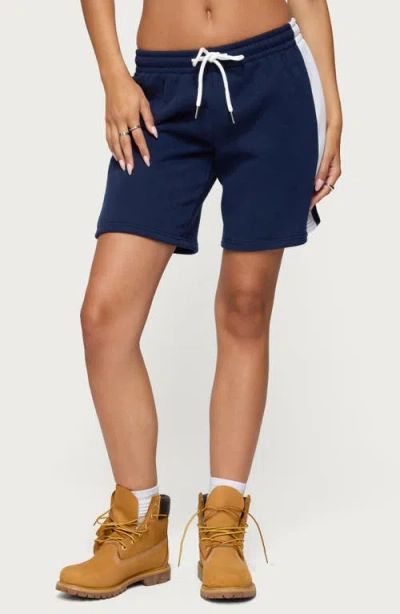 Edikted Contrast Nylon Bermuda Shorts In Blue