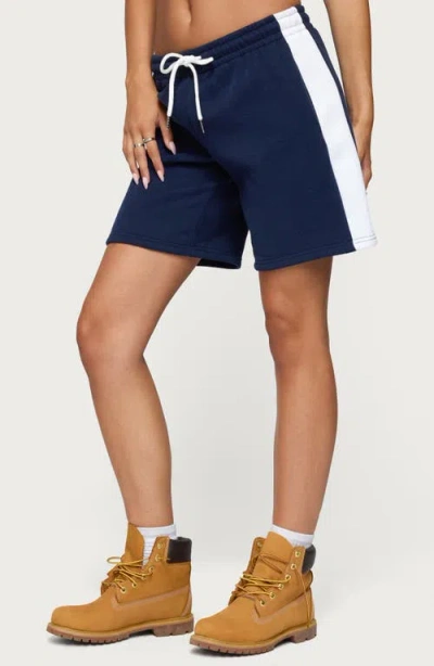 Edikted Contrast Nylon Bermuda Shorts In Blue