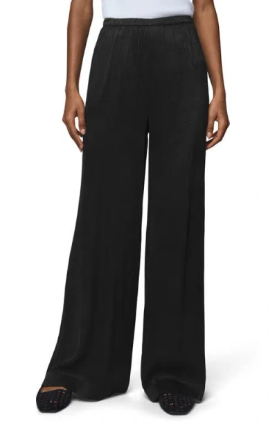 Splendid Serena Satin Pull-on Pants In Black