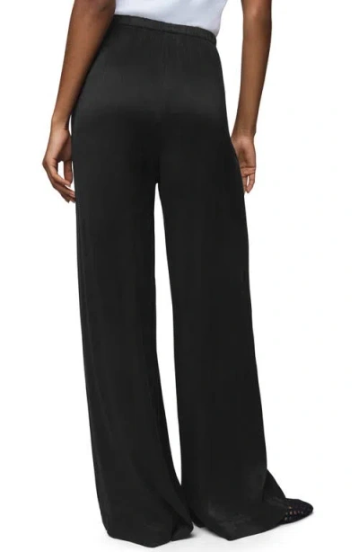Splendid Serena Satin Pull-on Pants In Black