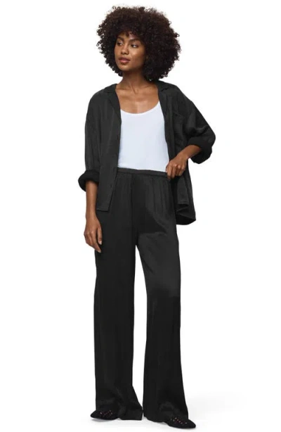 Splendid Serena Satin Pull-on Pants In Black
