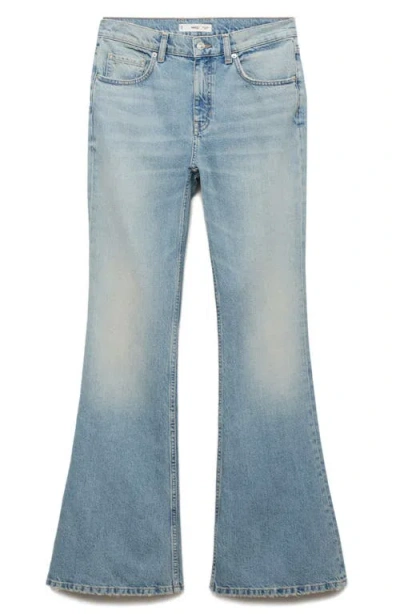 Mango Women's Mid-rise Flared Jeans In Blue