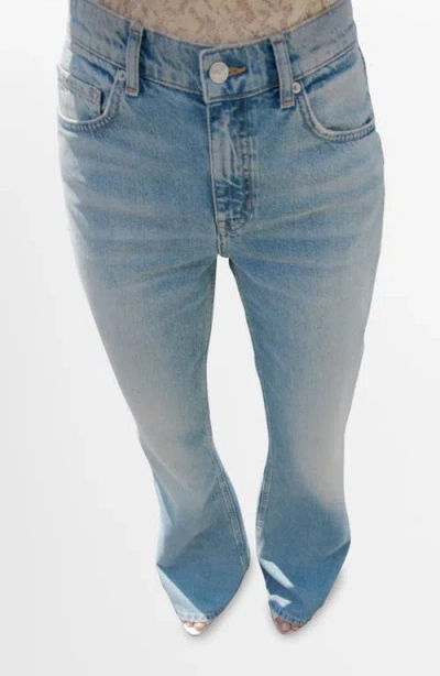 Mango Women's Mid-rise Flared Jeans In Blue