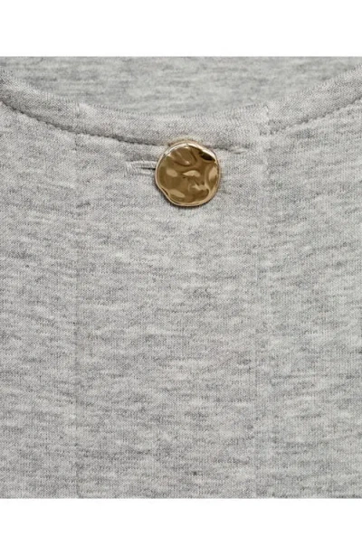 Mango Women's Pockets Cotton Cropped Jacket In Gray