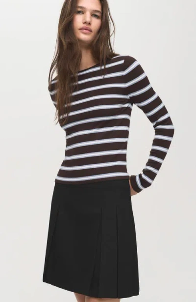 Mango Pleated Mini Skirt In Black