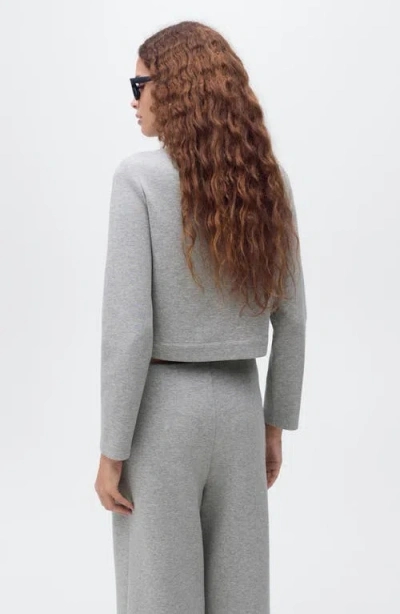 Mango Women's Pockets Cotton Cropped Jacket In Gray