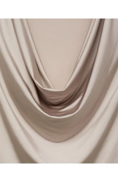 Mango Bodysuit With Draped Neckline Light/pastel Grey In Neutral