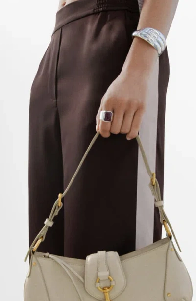 Mango Women's Contrast Stripe Straight Pants In Brown