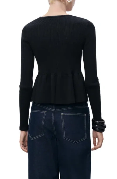 Mango Tie Front Cardigan In Black