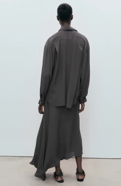 Mango Asymmetrical Maxi-skirt In Gray