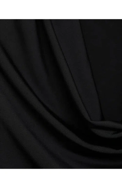 Mango Drape Neck Top In Black