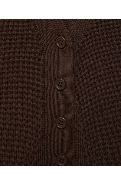 Mango Button Front Knit Vest In Brown