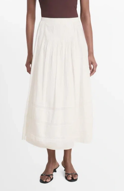 Mango Women's Lace Cotton Skirt In White