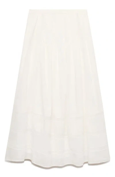 Mango Women's Lace Cotton Skirt In White