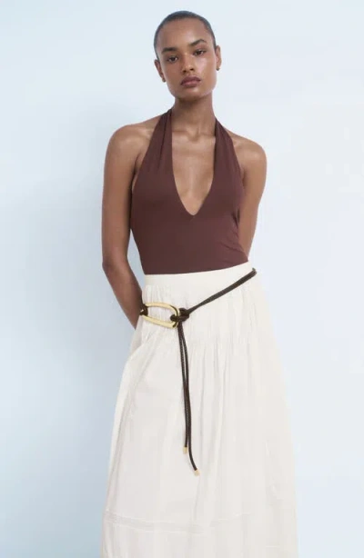 Mango Women's Lace Cotton Skirt In White