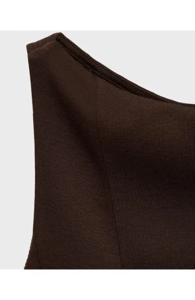 Mango Cotton Mix Sleeveless Pleat Detail Mini Dress In Brown