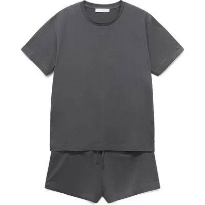 Mango Women's 2-piece Cotton Short-sleeved Pajamas In Gray