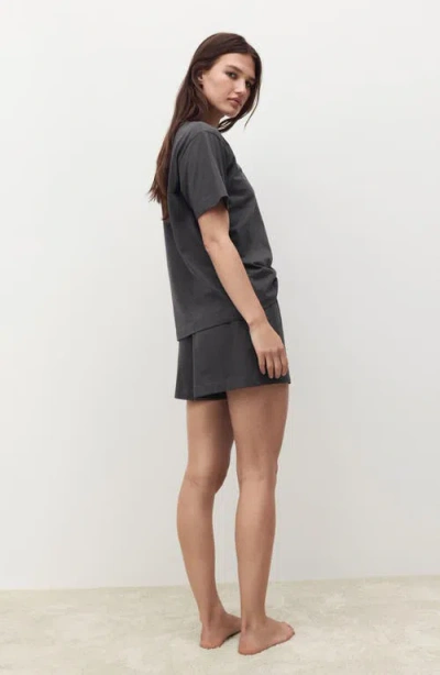 Mango Women's 2-piece Cotton Short-sleeved Pajamas In Gray