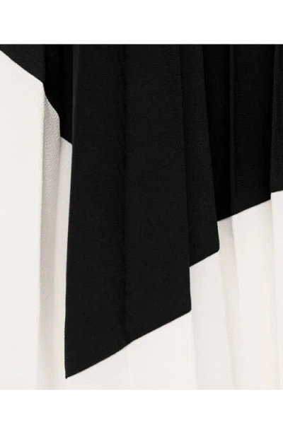 Mango Pleated Asymmetric Skirt Black In Black