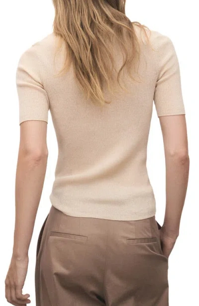 Mango Fine Knit Sweater With Shirt Collar In Multi