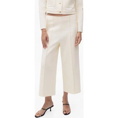 Mango Women's Cotton Crop Pants In White