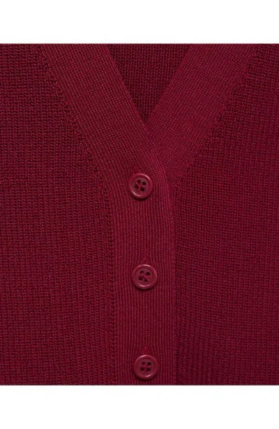 Mango Button Front Knit Vest In Red