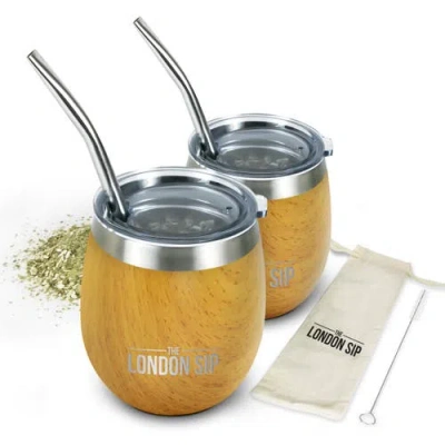London Sip Yerba Mate Cup Set 8oz In Brown