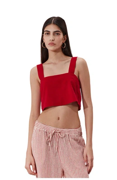 Gottex Beach Life Terra Square Neck Crop Top Cover-up In Red